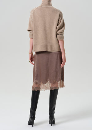 Lace Trimmed Skirt Cocoa