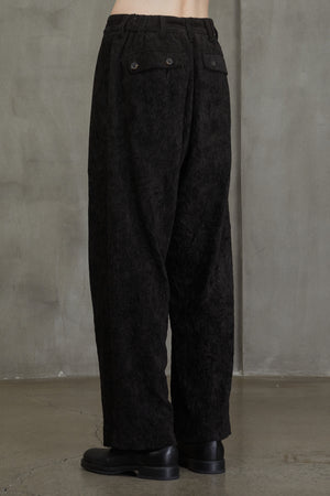 Velvet Front Pleats Trousers