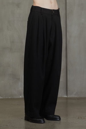 Drop Crotch Wide Leg Trousers
