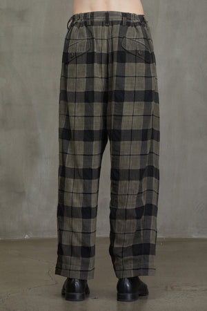 Plaid Tapered Trousers
