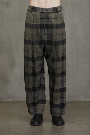 Plaid Tapered Trousers