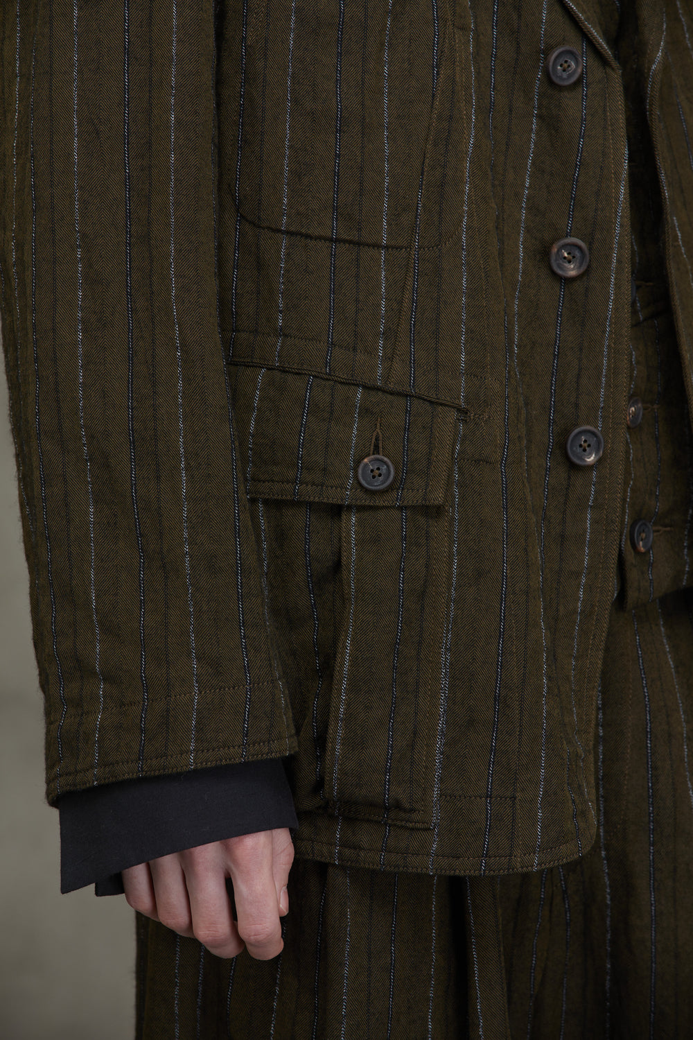 Notch Lapel Three Button Jacket