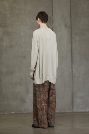 Oversized Round Neck Sweater Beige