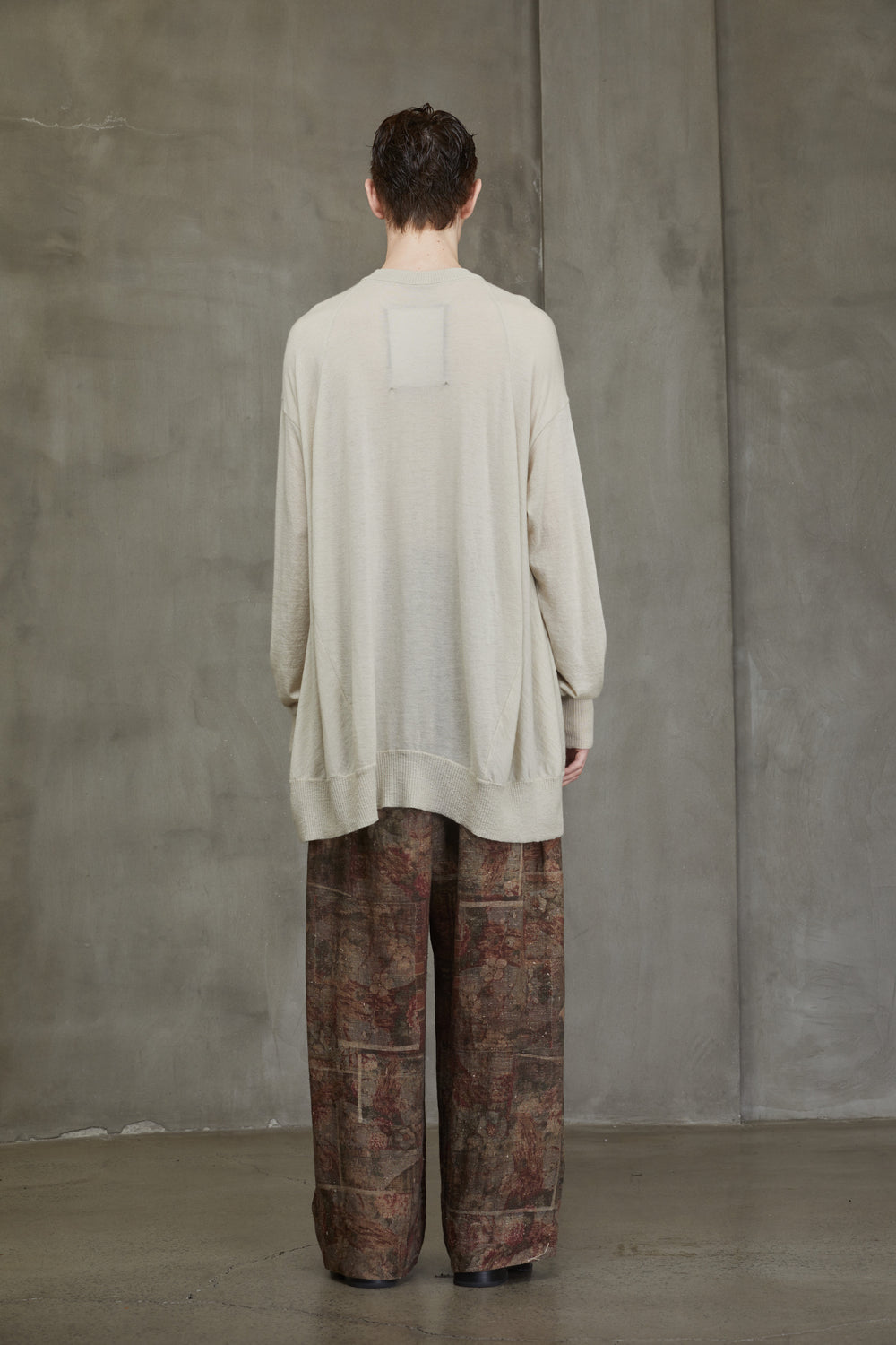 Oversized Round Neck Sweater Beige