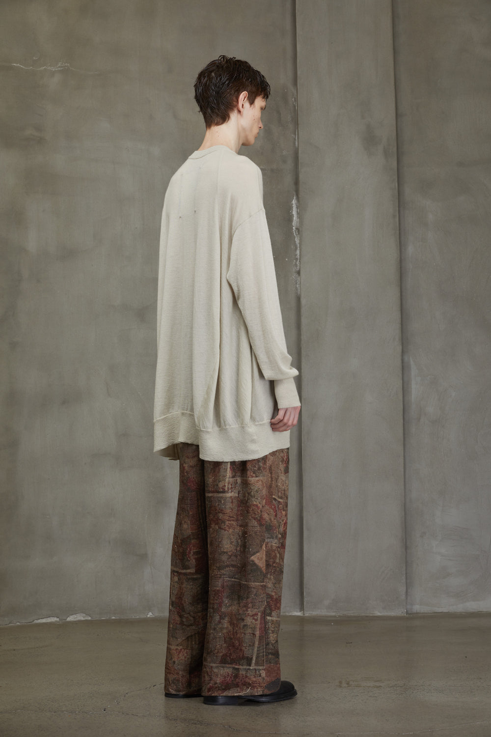Oversized Round Neck Sweater Beige