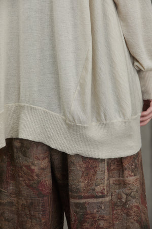 Oversized Round Neck Sweater Beige