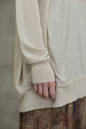 Oversized Round Neck Sweater Beige