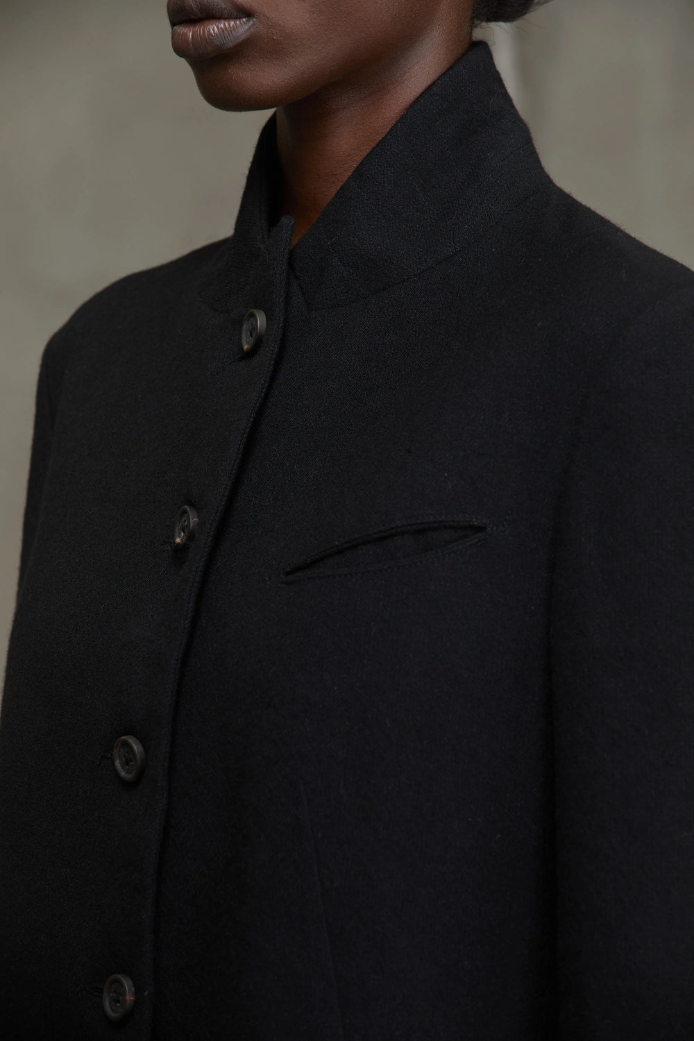 Classic Five Button Jacket Black