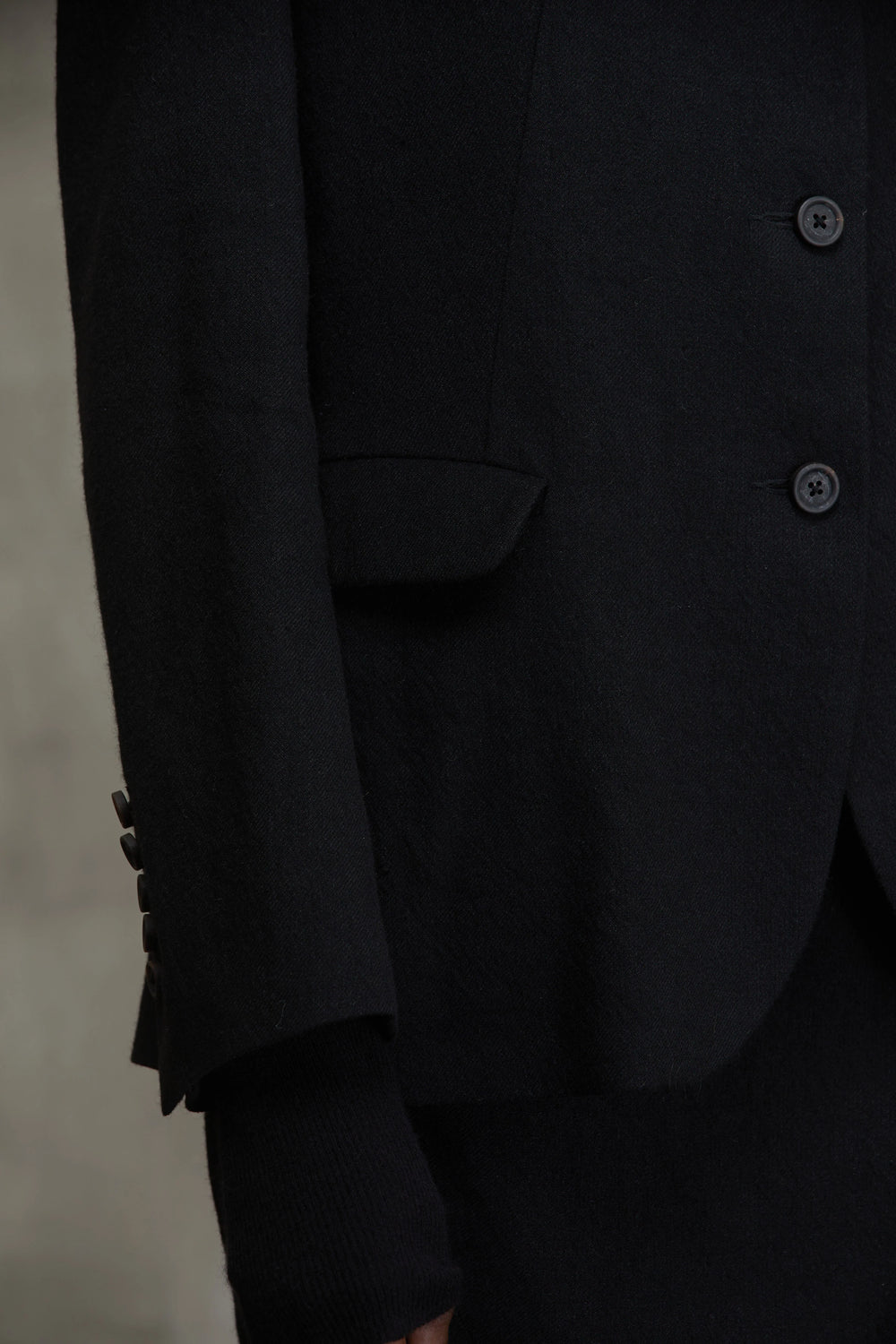 Classic Five Button Jacket Black