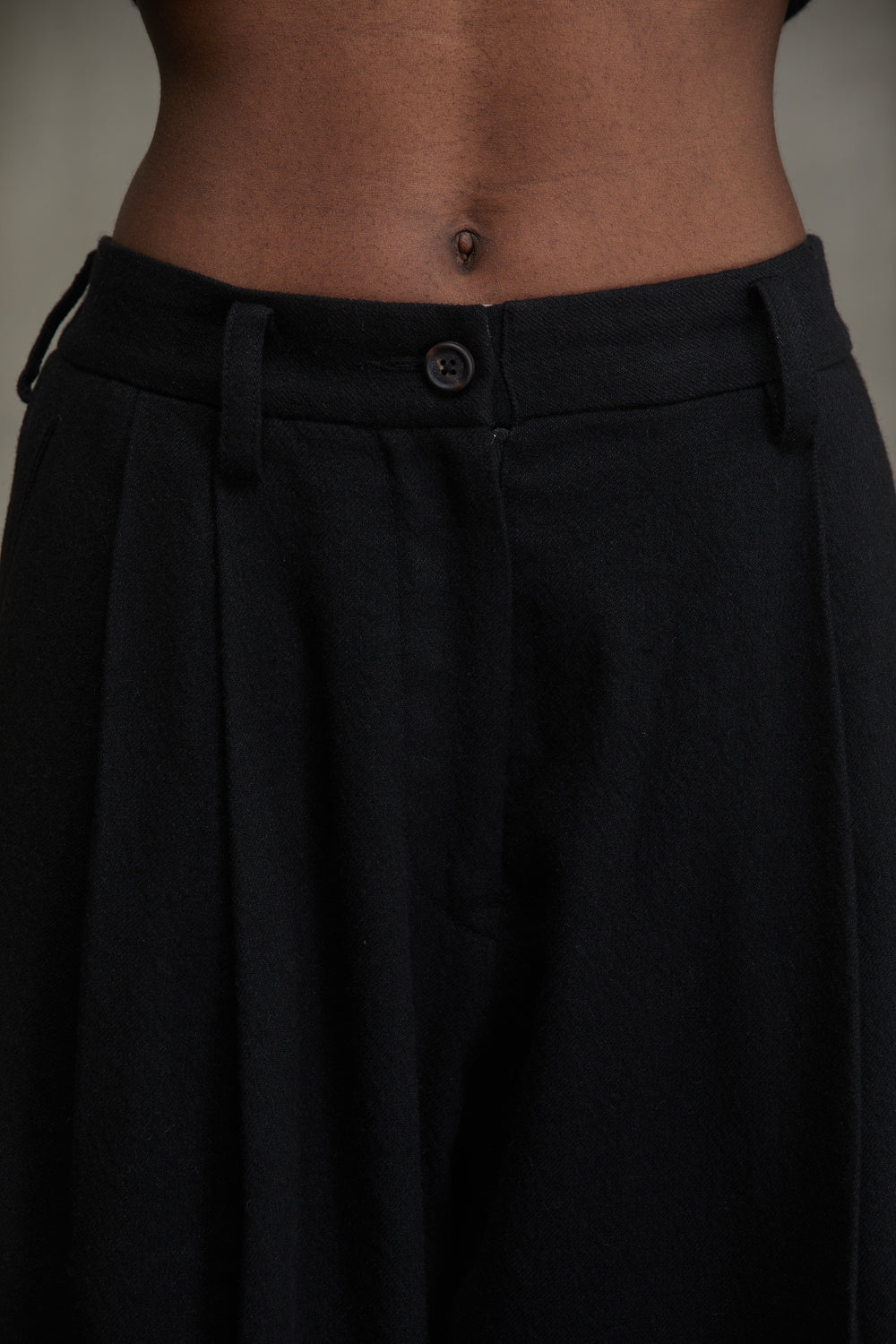 Pleated Trousers Black
