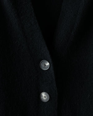 Woman V Neck Carded Cashmere Raglan Cardigan Nero
