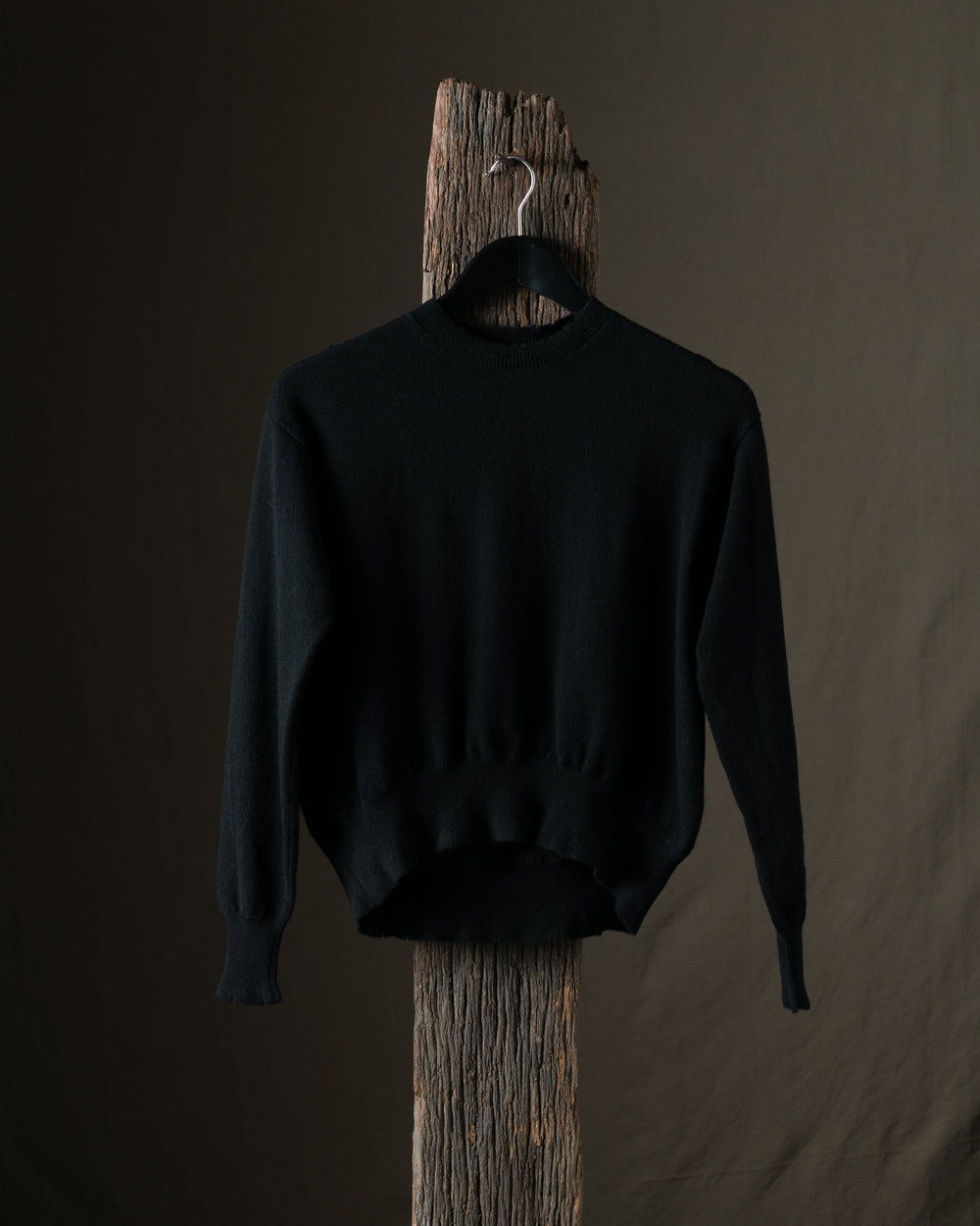 Woman Destroyed Round Neck Boxy Pullover Nero