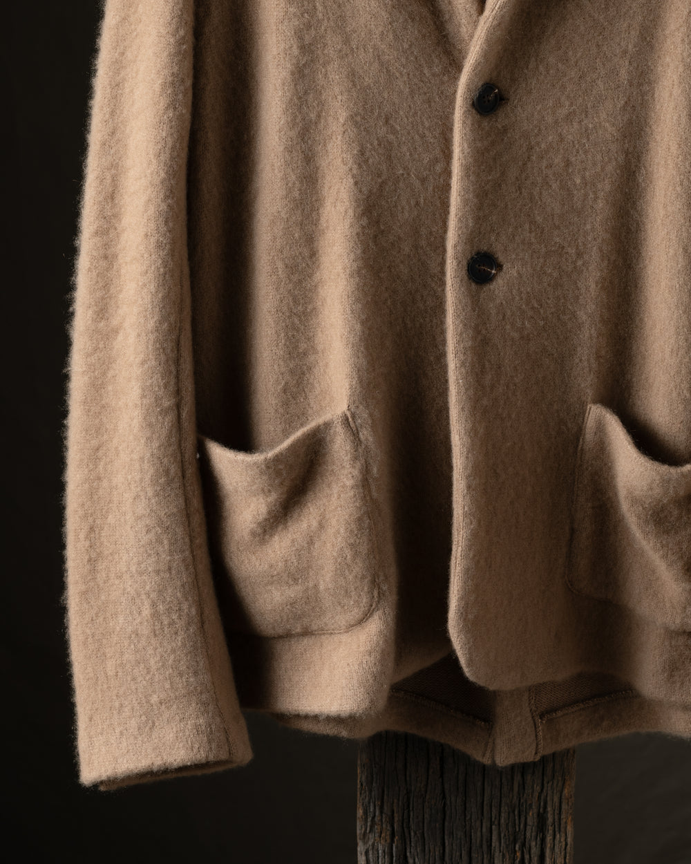Man Carded Cashmere Rever Jacket Cammello
