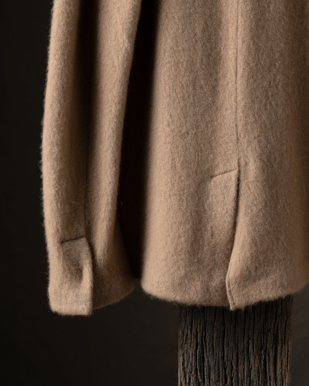Man Carded Cashmere Rever Jacket Cammello