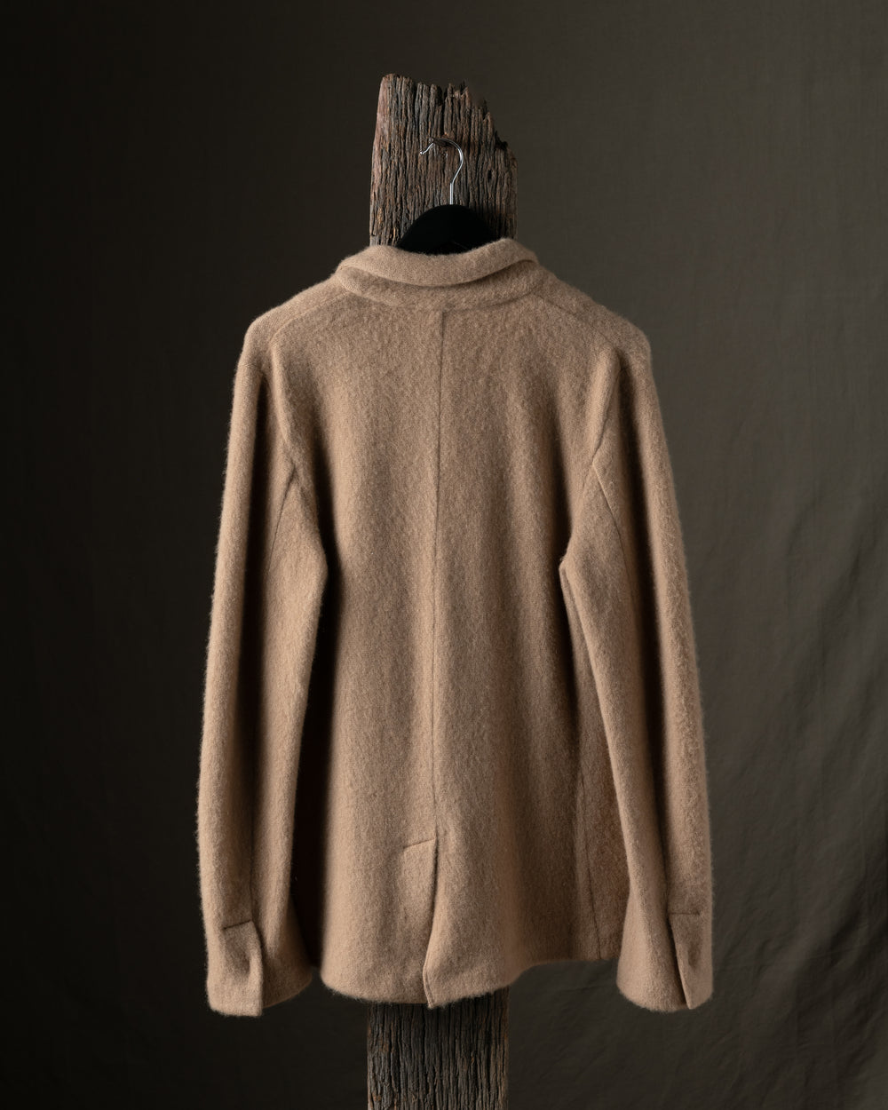 Man Carded Cashmere Rever Jacket Cammello