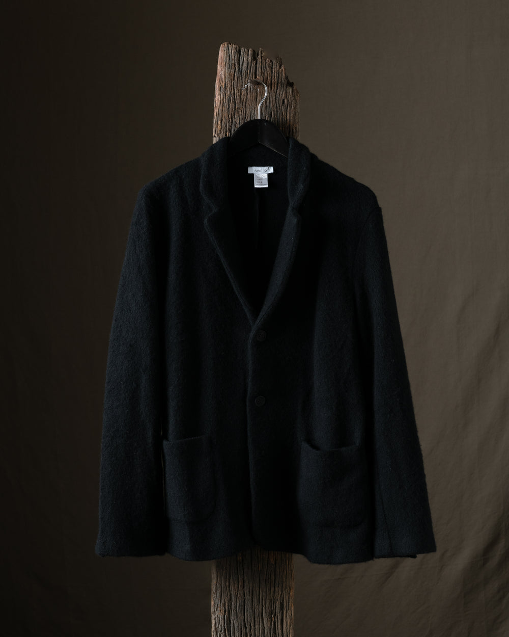 Man Carded Cashmere Rever Jacket Nero