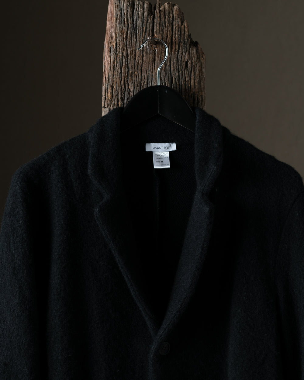 Man Carded Cashmere Rever Jacket Nero