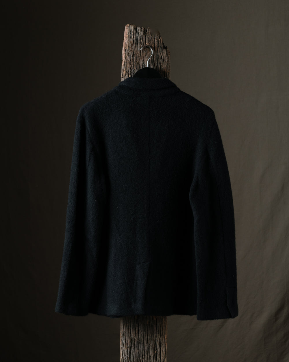 Man Carded Cashmere Rever Jacket Nero
