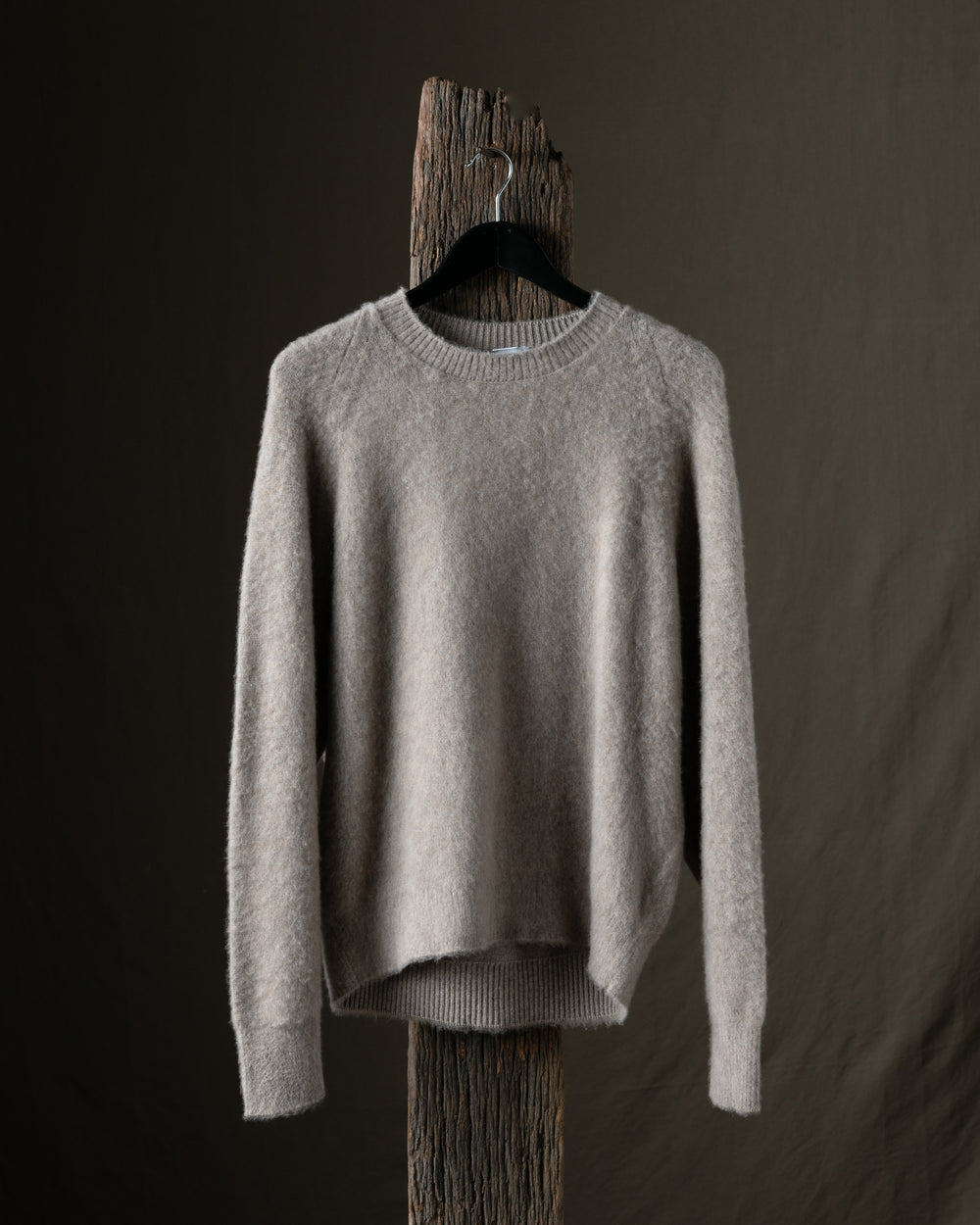Man Knitted Cashmere Pullover Basalto