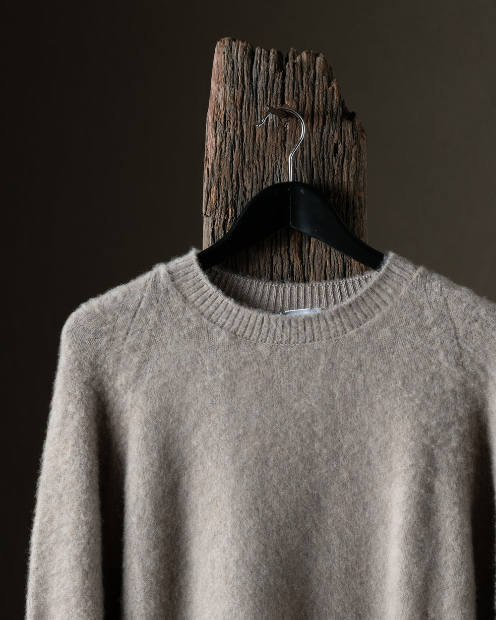 Man Knitted Cashmere Pullover Basalto