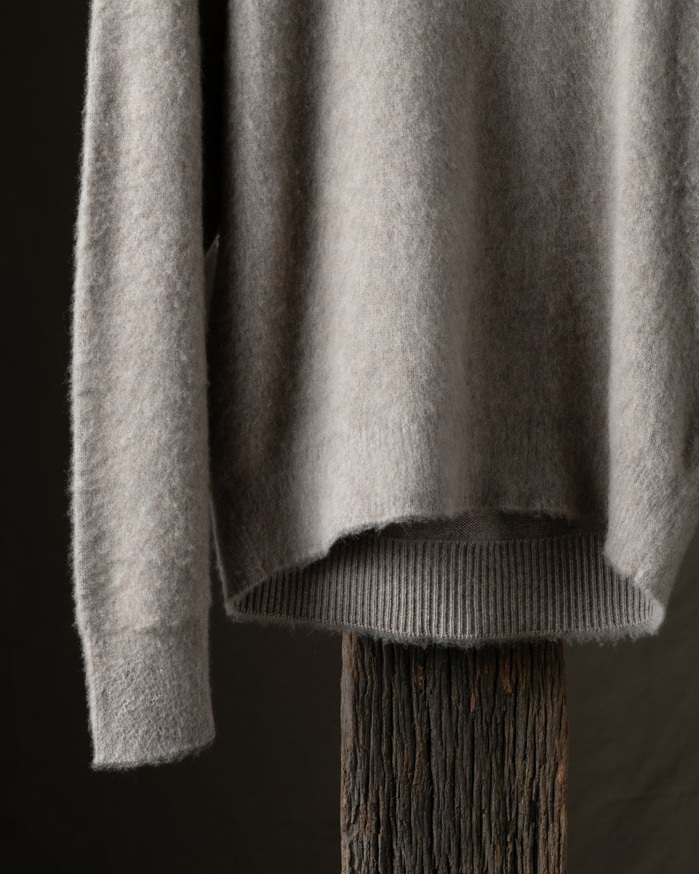 Man Knitted Cashmere Pullover Basalto