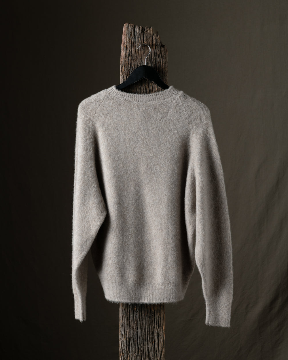 Man Knitted Cashmere Pullover Basalto