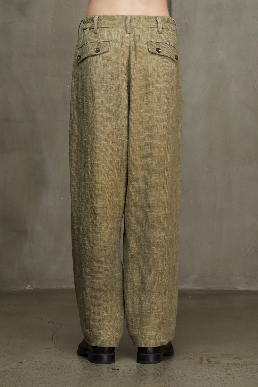 Mens Trouser Linen Faded Olive