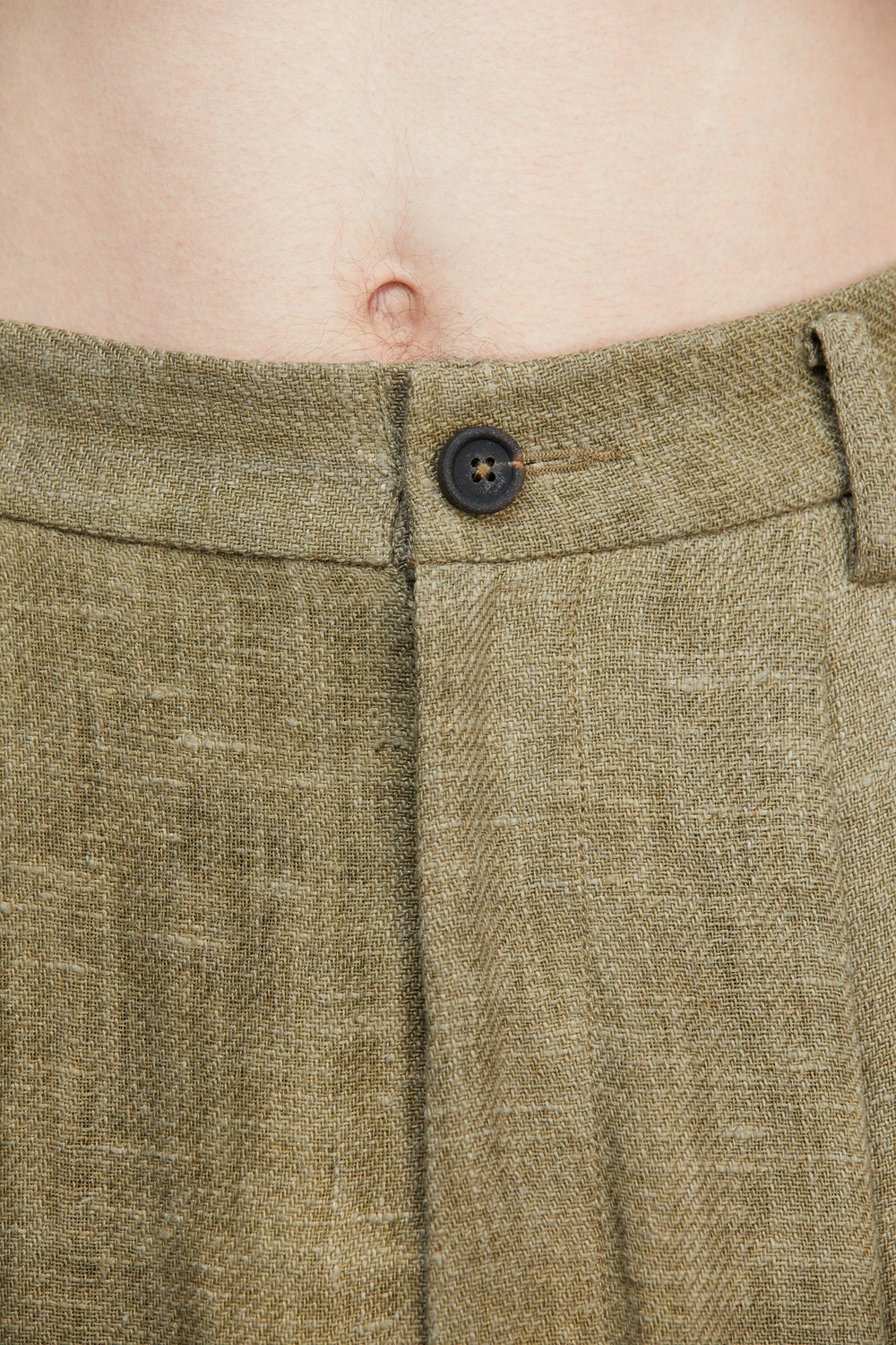 Mens Trouser Linen Faded Olive