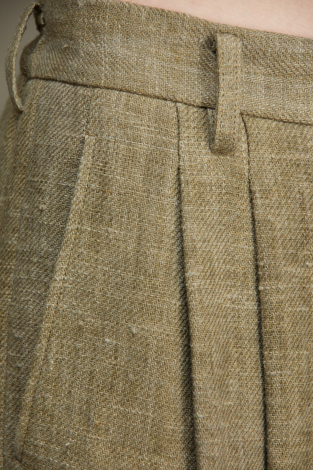 Mens Trouser Linen Faded Olive