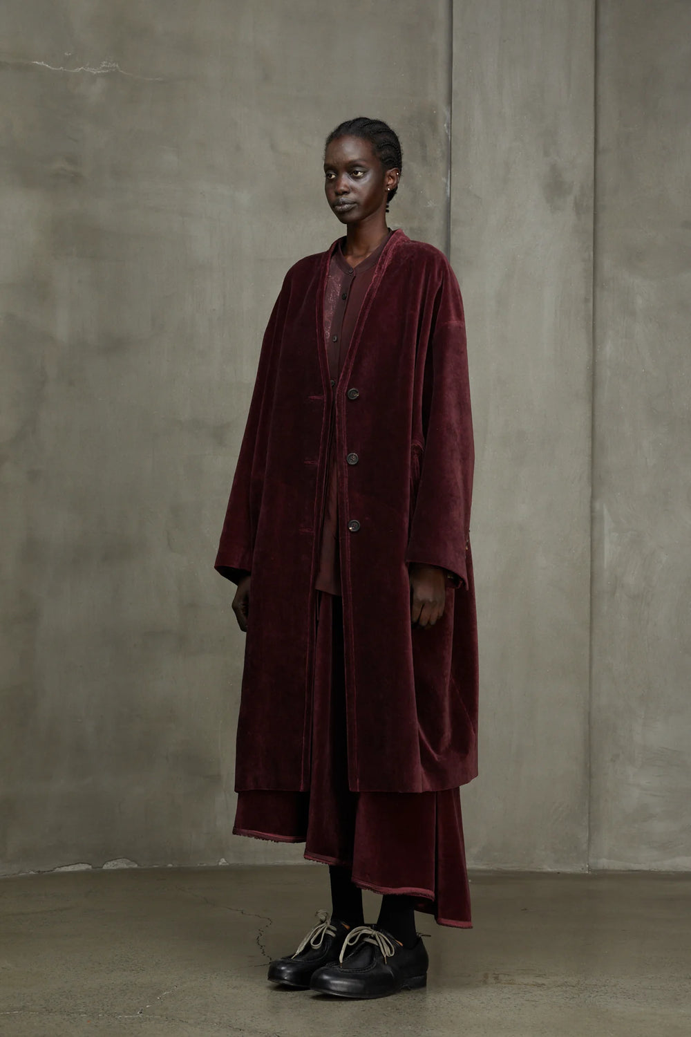 Womens Coat Cotton Burgundy
