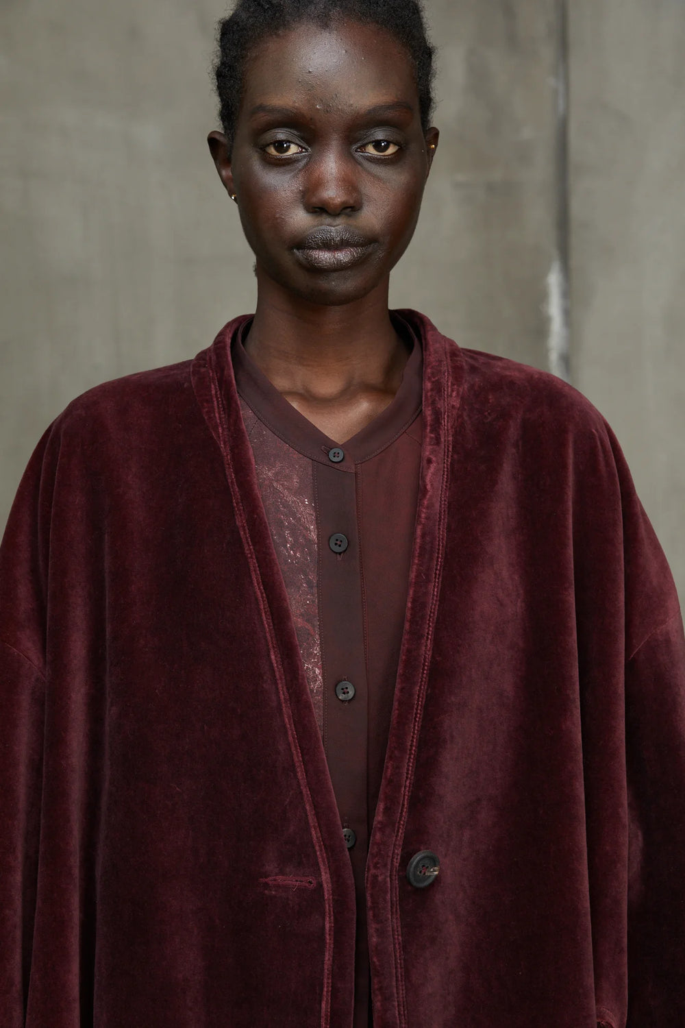 Womens Coat Cotton Burgundy