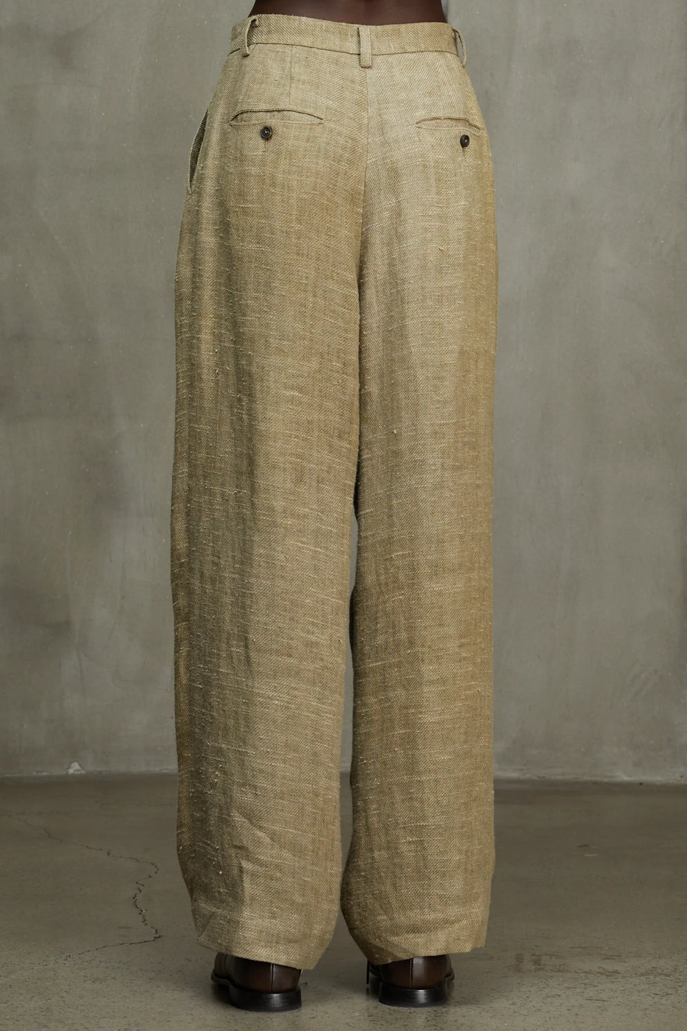 Womens Trousers Linen Faded Olive