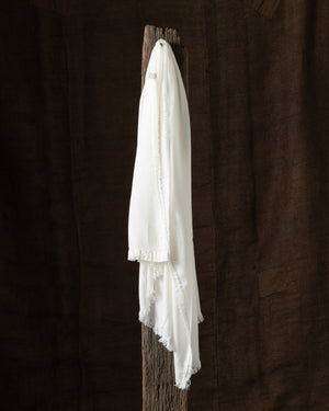 610 Sim Scarf Cashmere White