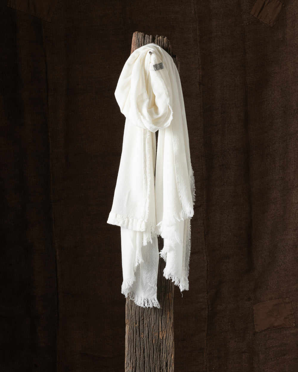 610 Sim Scarf Cashmere White