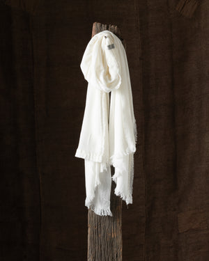 610 Sim Scarf Cashmere White