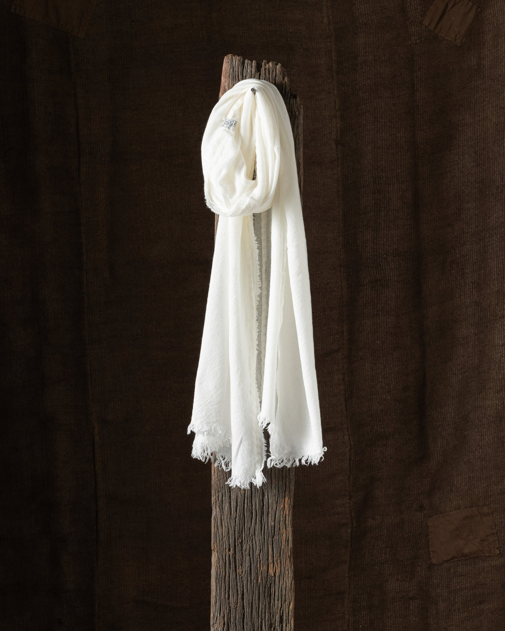 615 Sim Pico Scarf Cashmere White