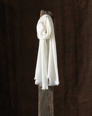 615 Sim Pico Scarf Cashmere White
