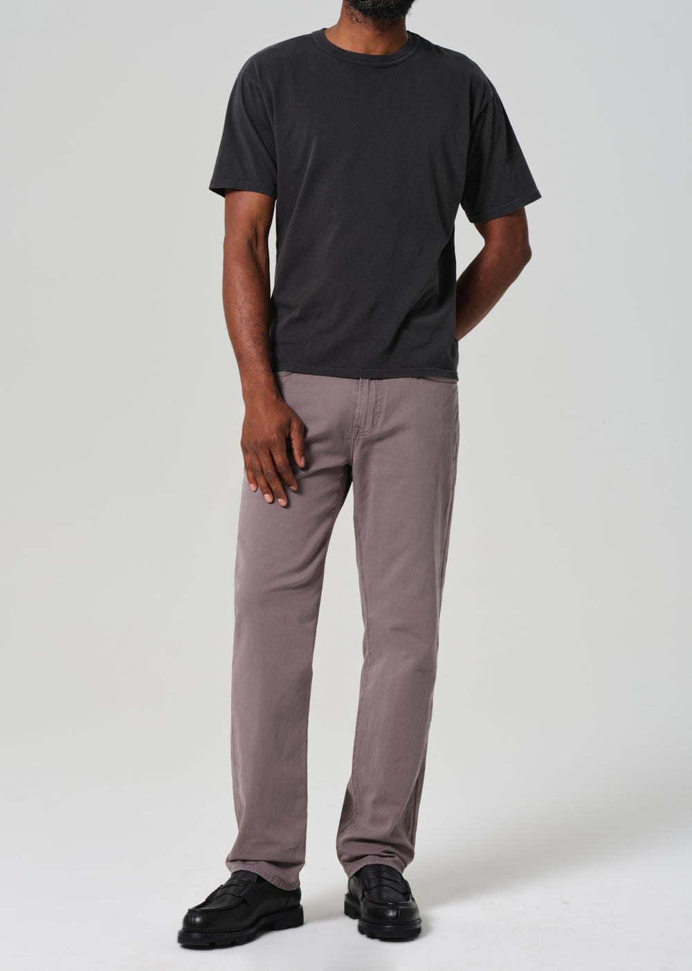 Gage Relaxed Straight in Volcanic (Stretch Linen)