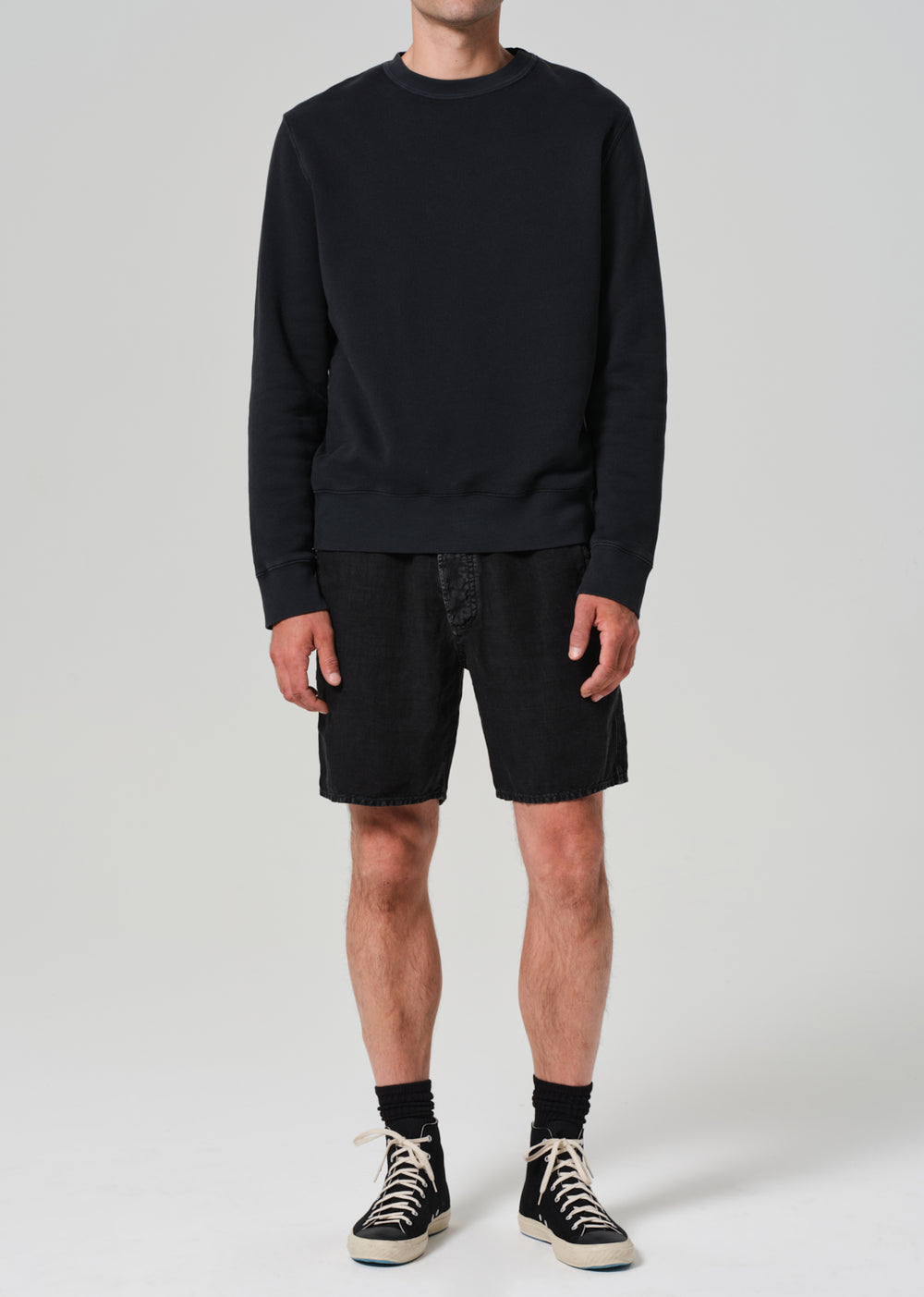 Drawstring Deck Short Washed Black