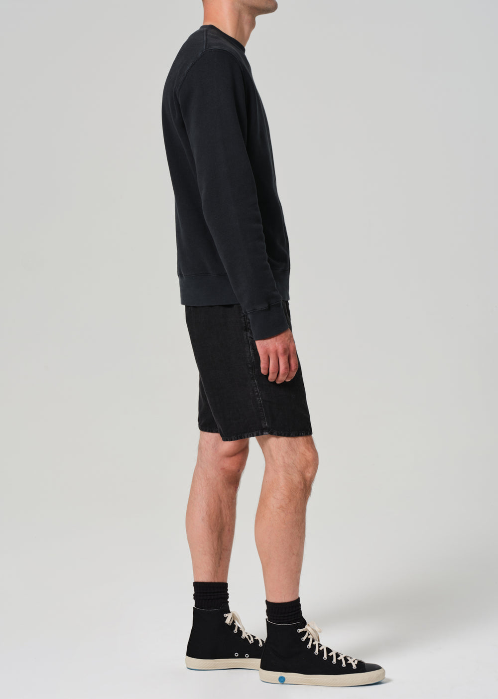 Drawstring Deck Short Washed Black