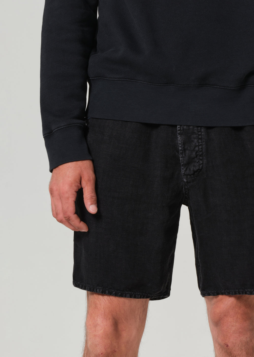 Drawstring Deck Short Washed Black