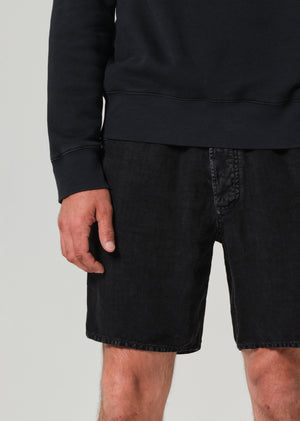 Drawstring Deck Short Washed Black