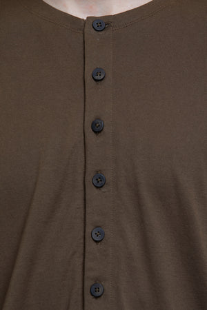 Henley Neck Long Sleeve T Shirt