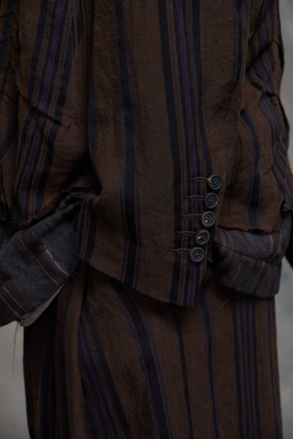 Layered Double Seam 3 Button Blazer