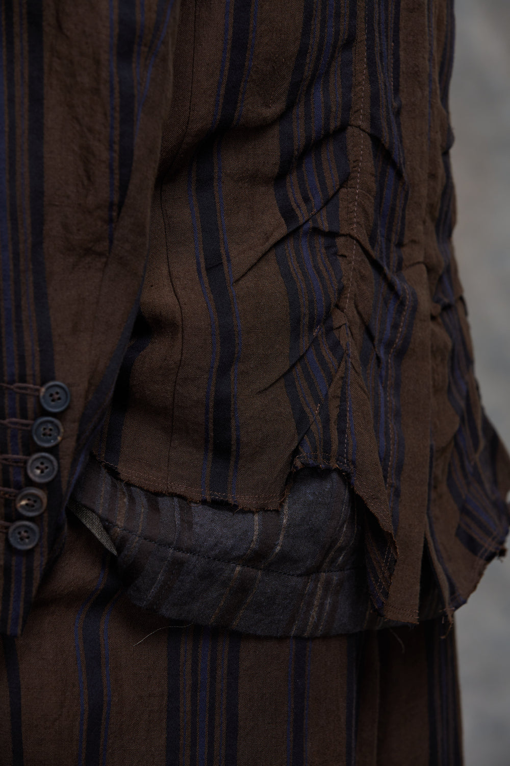 Layered Double Seam 3 Button Blazer