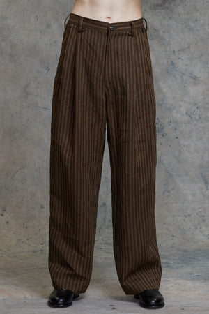 Front Pleated Wide Leg Long Trouser