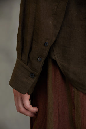 Classic Puppytooth Shirt Khaki Brown