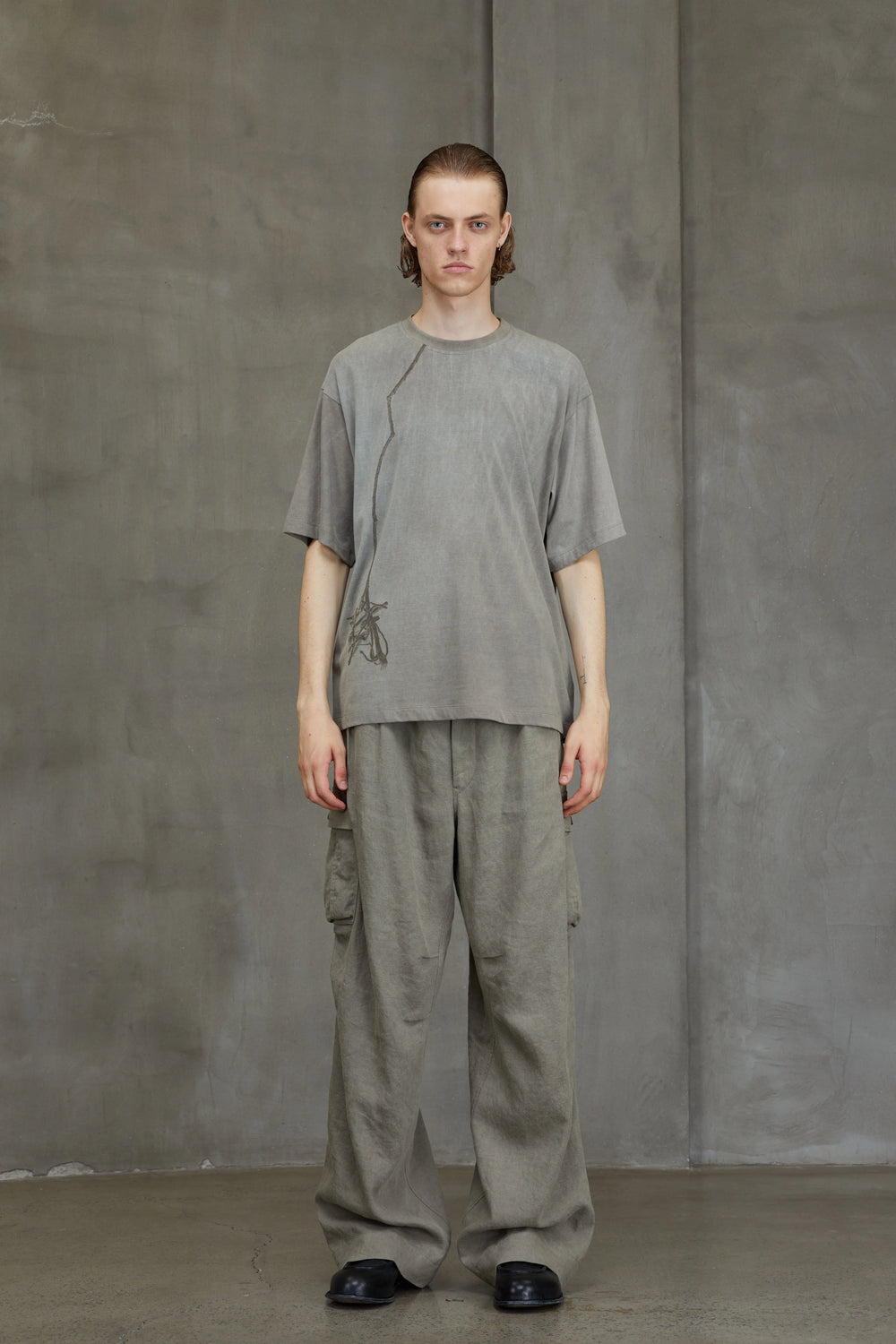 Digital Print T Shirt Washed Stone