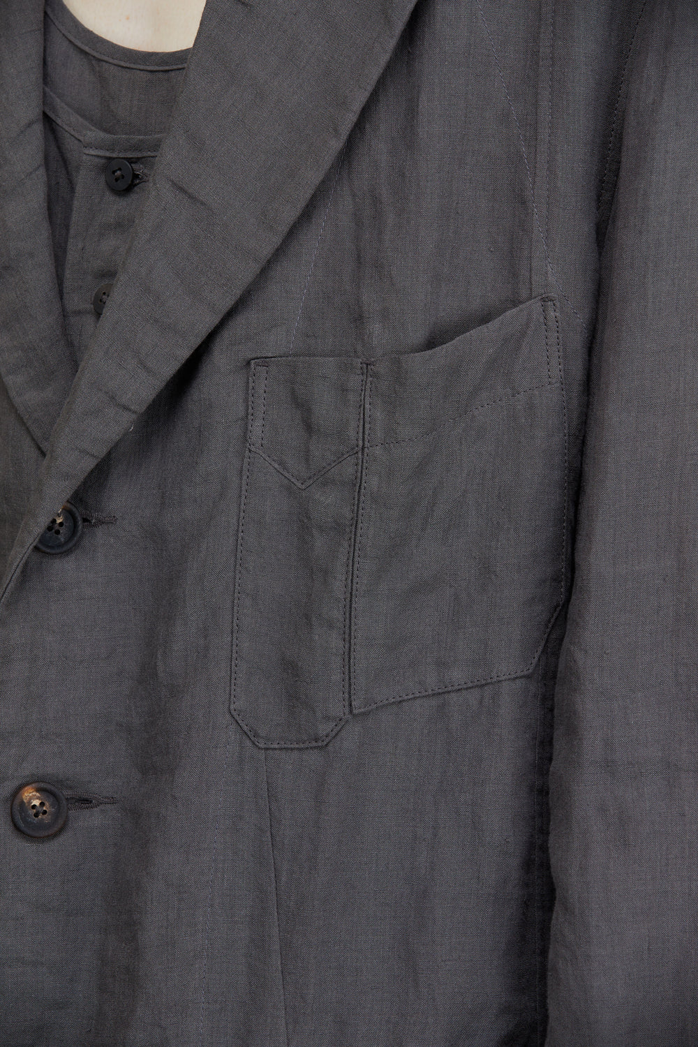 3 Button Long Jacket Grey