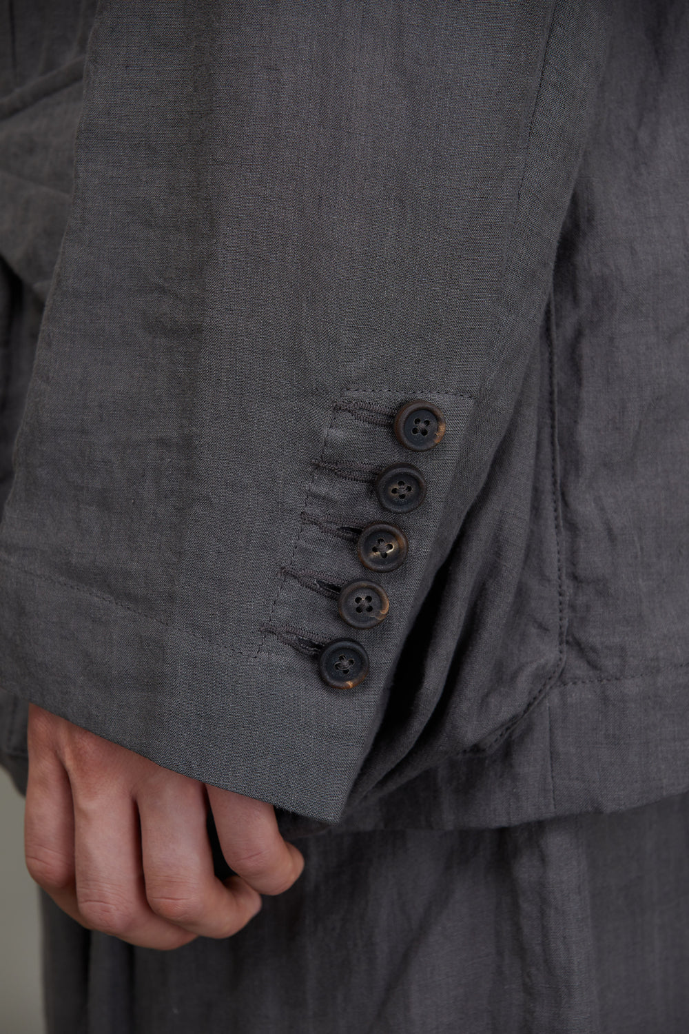 3 Button Long Jacket Grey